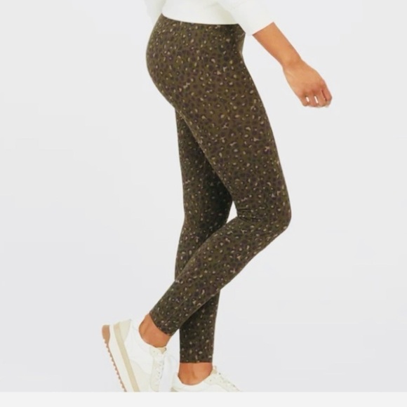 SPANX leopard print olive green Look at me now size XSmall leggings‎ NWT - Picture 1 of 7